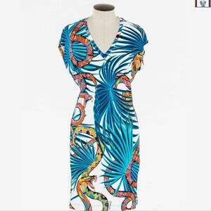 Just Cavalli Exotic Snake & Palm Dress Size: IT 50 Fits US 12-14 XL